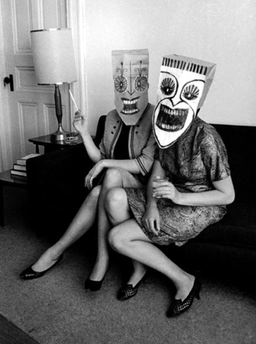 two masked women