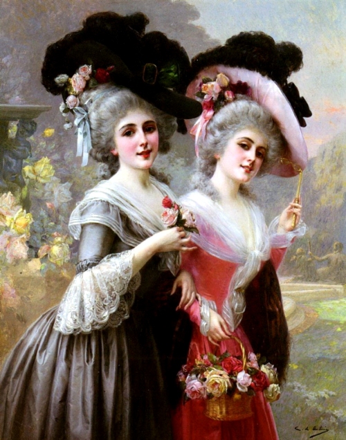 painting of two Georgian ladies by Spanish painter Cristobal de Antonio